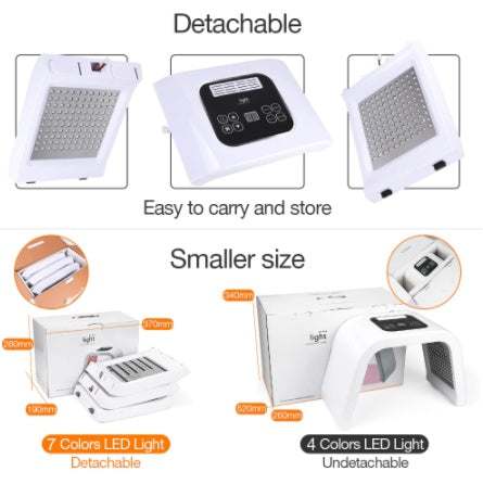 7 Colors PDF Led Light Therapy detachable and portable skin treatment device with 7 LED light modes for skin rejuvenation and acne removal