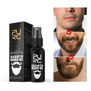 Gentle Beard Growth fluid bottle with packaging and before after beard growth transformation images