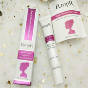 RtopR Skin Repair Cream Remove Scar Anti Scar Skin Treatment in white and pink packaging on star confetti background