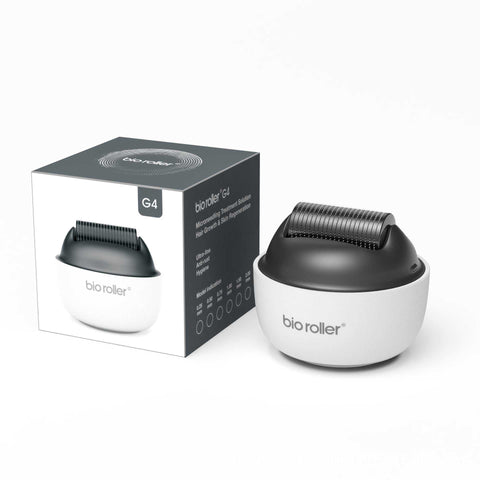 Men's Portable Hair Growth bio roller microneedle device for hair and beard growth with packaging box