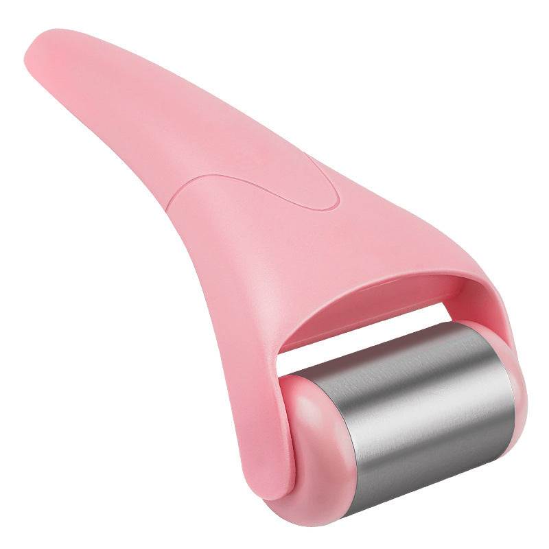 Plastic Care Facial Massage Ice Roller pink ergonomic skin cooling roller for facial massage and puffiness reduction