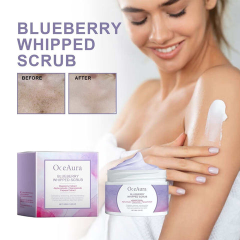 Blueberry Whipped Scrub exfoliating and brightening body scrub with antioxidant-rich blueberries for smooth and radiant skin
