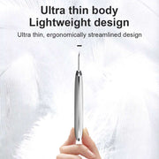 Electric Ultrasonic Skin Scrubber handheld device with ultra thin, lightweight ergonomic design for facial cleansing and exfoliation