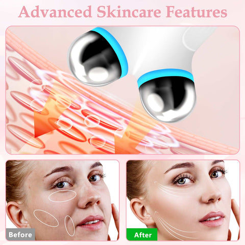 Microcurrent Facial Device for anti-aging and wrinkle reduction with improved skin absorption and lifting effects