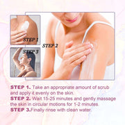 Step-by-step usage of Blueberry Whipped Scrub exfoliating and brightening body scrub on skin