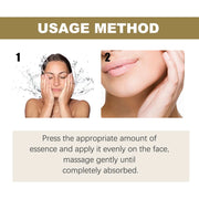 Woman washing face and applying Hoygi Citrus Stem C Serum for wrinkle reduction and skin firming