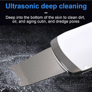 Electric Ultrasonic Skin Scrubber face spatula for deep cleaning pores and exfoliation