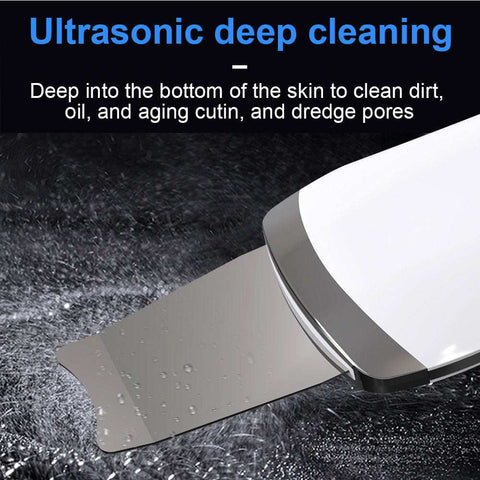 Electric Ultrasonic Skin Scrubber face spatula for deep cleaning pores and exfoliation