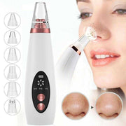 Blackhead pore vacuum remover with multiple suction heads for facial blackhead and pore cleansing