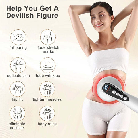Upgrade 5-In-1 Body Sculptor massager targeting stomach for cellulite reduction and skin tightening