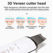Electric Ultrasonic Skin Scrubber with 3D veneer cutter head for deep pore cleansing and dirt removal