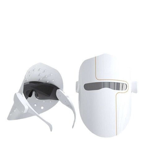 White light LED facial mask instrument for skin rejuvenation and hydration enhancement