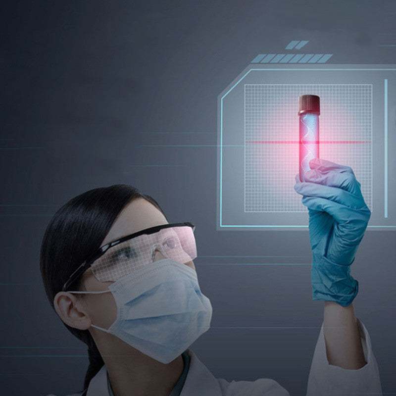 Scientist analyzing skincare sample in lab for Anti-Wrinkle Firming Eye Cream development