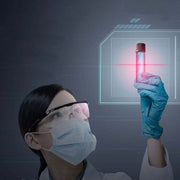 Scientist analyzing skincare sample in lab for Anti-Wrinkle Firming Eye Cream development