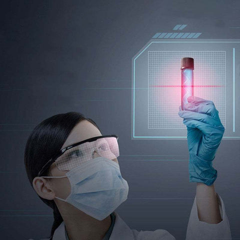 Scientist analyzing skincare sample in lab for Anti-Wrinkle Firming Eye Cream development